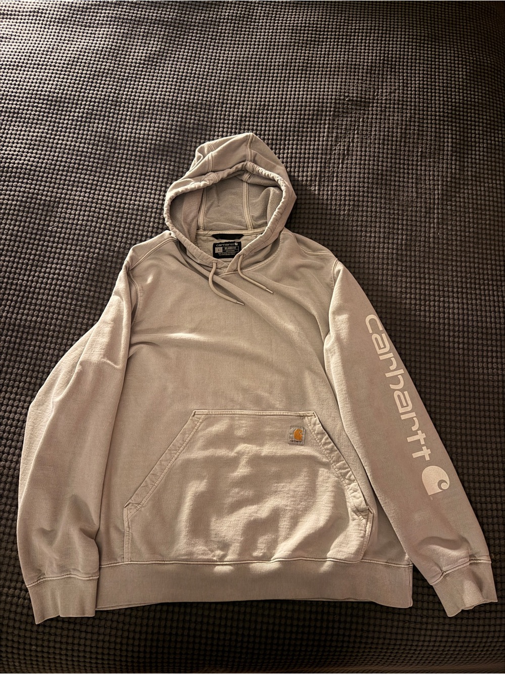 Carhartt Men's Light Olive Hoodie with Sleeve Logo